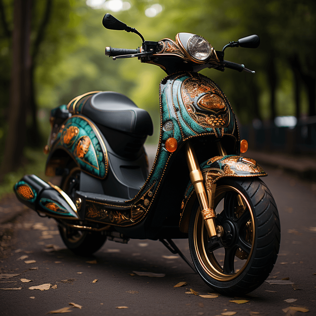 Activa-Scooter-Modied-in-golden-teal-color-Varient-8